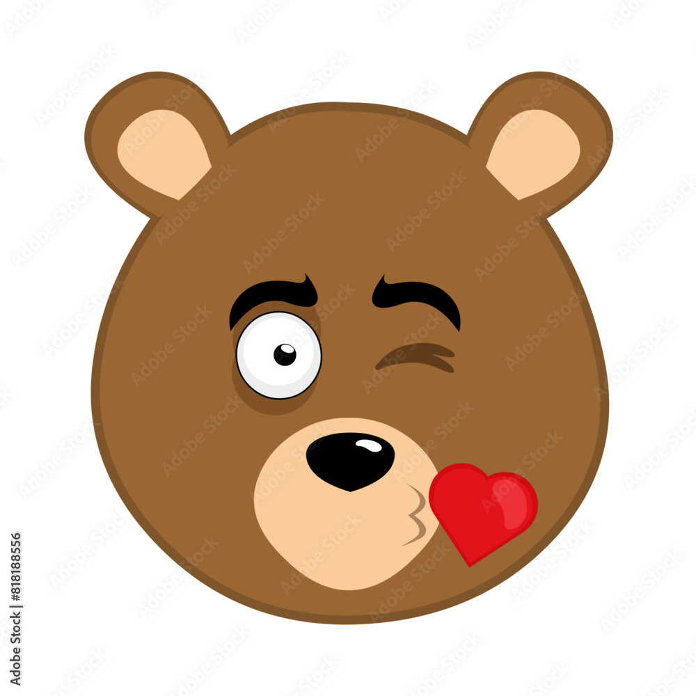 vector illustration brown bear grizzly giving a heart shaped kiss vector illustration brown bear grizzly giving a heart shaped kiss