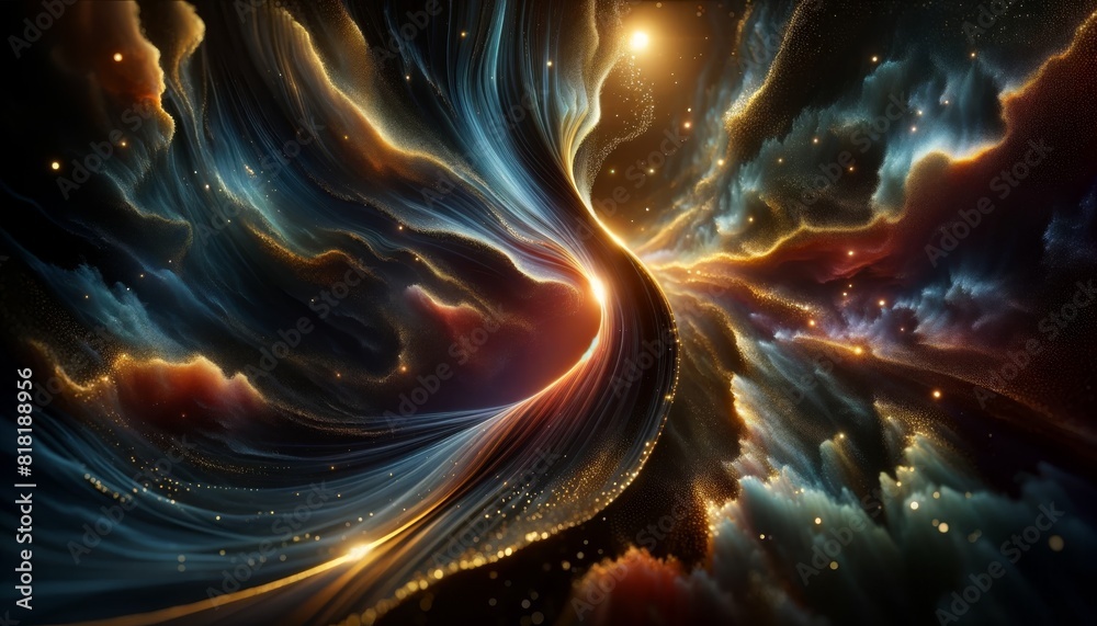 Fototapeta premium Abstract data flow in a cosmic setting