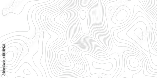 Topographic map background geographic line map with elevation assignments. The black on white contours vector topography stylized height of the lines map.	 photo
