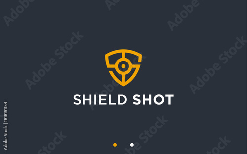 letter s with shield logo design vector silhouette illustration