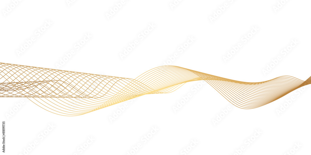 Abstract wavy lines flowing curve golden gradient color on transparent background. Abstract white background colorful lines. modern wavy stripes on white background isolated. Abstract wavy lines flowing curve golden gradient color on transparent background. Abstract white background colorful lines. modern wavy stripes on white background isolated.