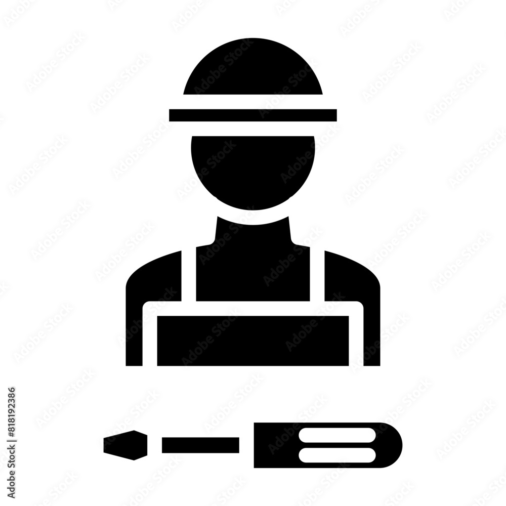 Technician Glyph Icon Design Technician Glyph Icon Design