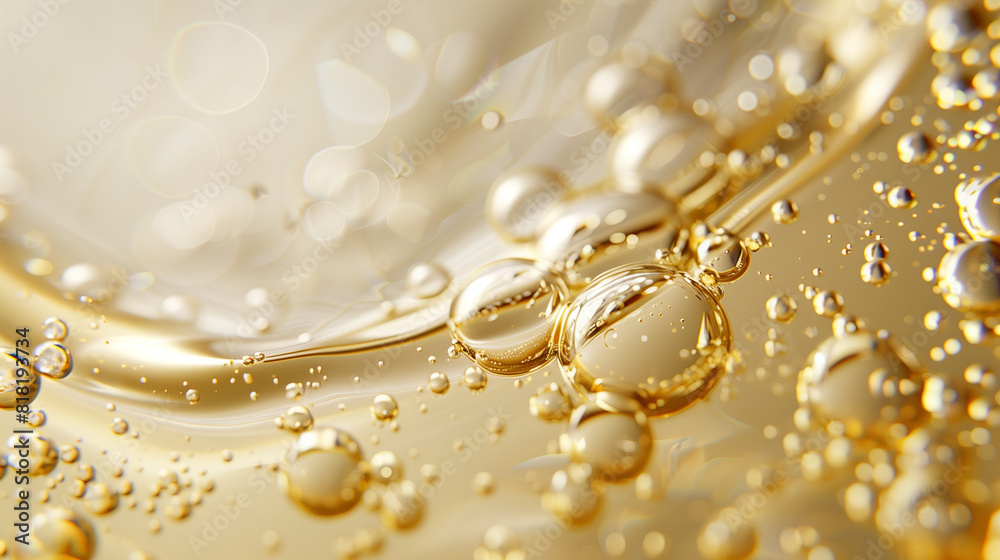Luxurious Golden Skincare Serum, Anti-Aging and Hydrating Gel Close-Up with Rich Texture Luxurious Golden Skincare Serum, Anti-Aging and Hydrating Gel Close-Up with Rich Texture