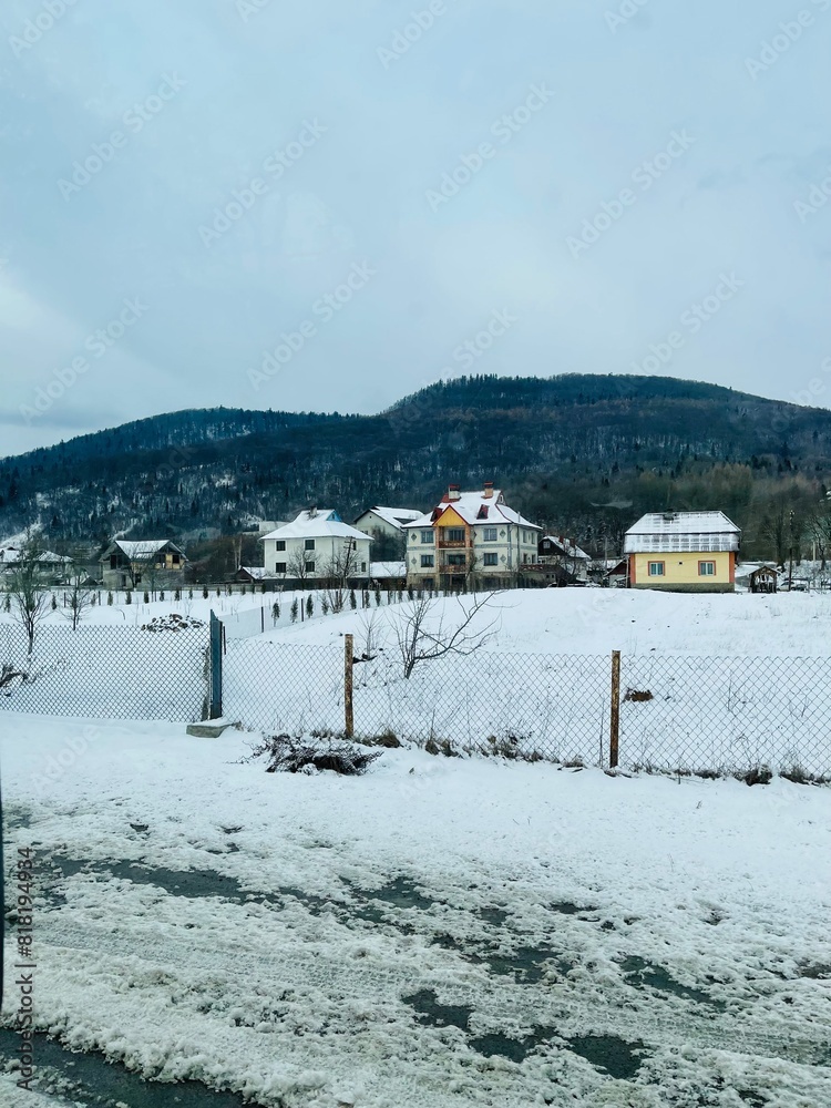 landscape with snow and mountains landscape with snow and mountains