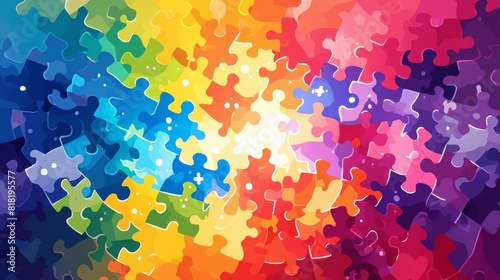 Unity in Diversity - Rainbow Puzzle Symbolizing LGBTQ+ Community Strength