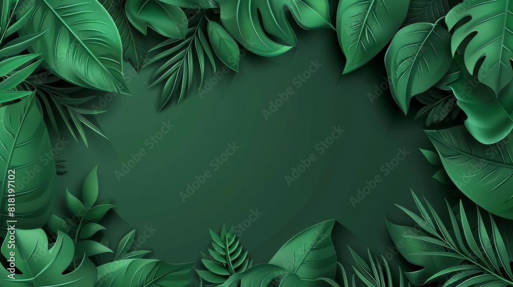 A green leafy background with a text placement in its center A green leafy background with a text placement in its center