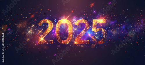 2025 Celebration, Sparkling Festive Illustration