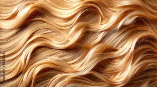  A tight shot of wavy hair, textured with light brown and light blonde highlights against a black backdrop