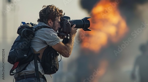 Photojournalist in Action: As a news story unfolds, the photojournalist is on the scene, taking pictures that tell a compelling visual story and bring attention to important events
