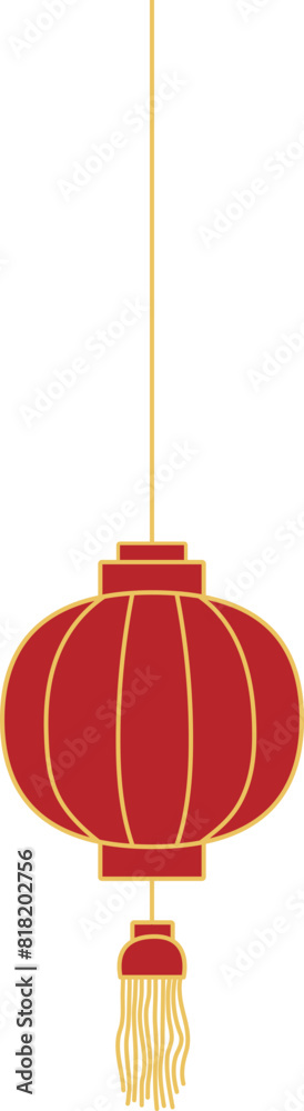Gold Traditional Chinese Lantern Lunar New Year. Red traditional Asian holiday decoration vector Gold Traditional Chinese Lantern Lunar New Year. Red traditional Asian holiday decoration vector