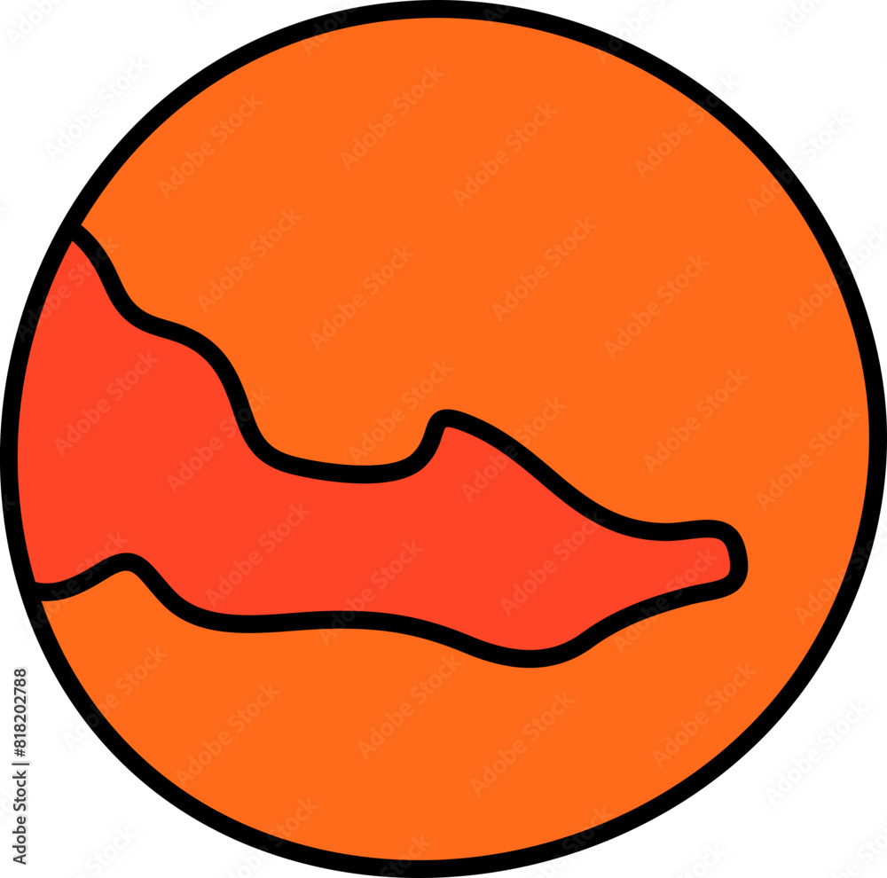 Astronomy Planet Mars. Cartoon vector illustration isolated on a white background