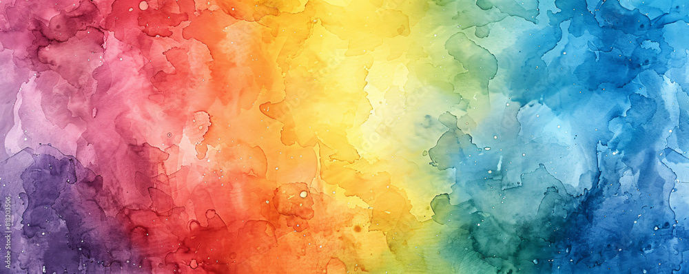 A rainbow watercolor wash background.