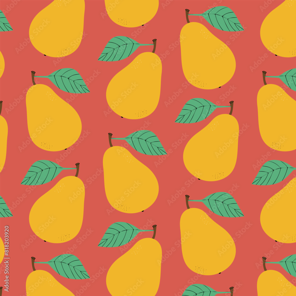 Seamless pattern with pears. Vector illustration. Seamless pattern with pears. Vector illustration.