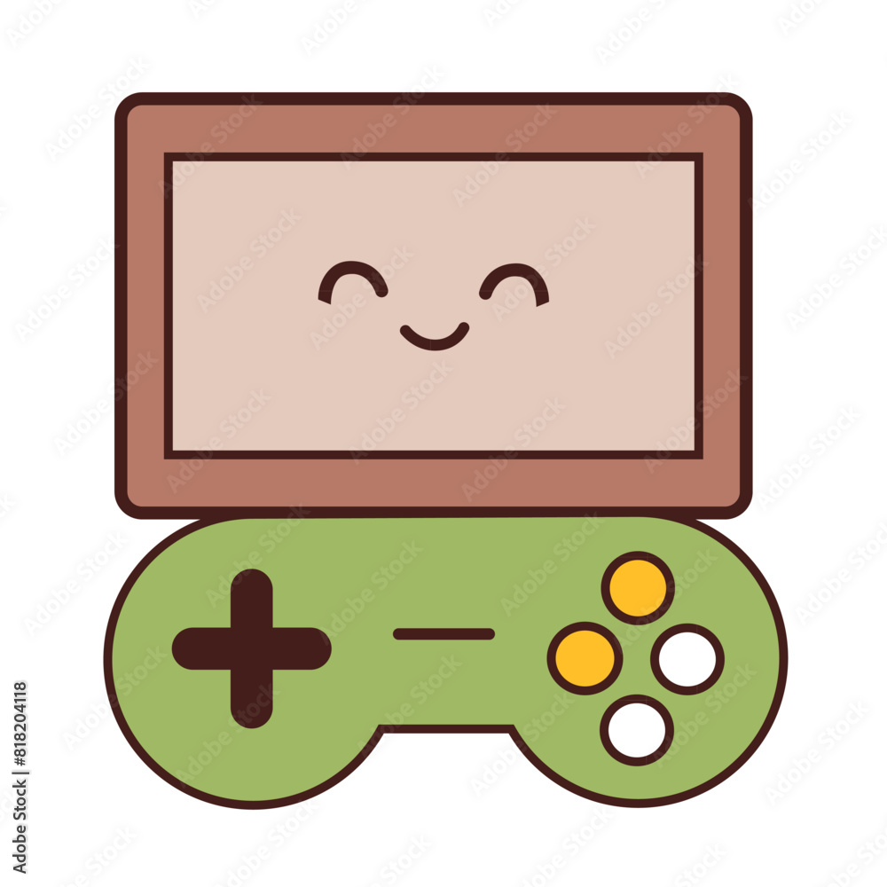 An illustration of a brown TV with a smile and a green joystick in a minimalist outline, conveying the simplicity and detail of the game elements. An illustration of a brown TV with a smile and a green joystick in a minimalist outline, conveying the simplicity and detail of the game elements.