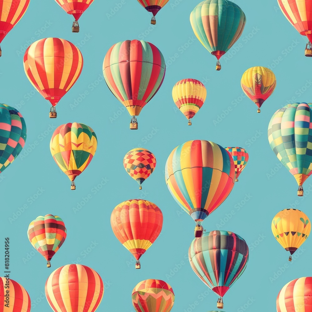 Seamless A colorful pattern of hot air balloons fills the sky Seamless A colorful pattern of hot air balloons fills the sky