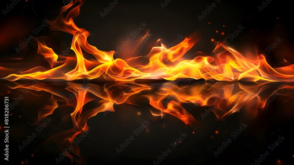 Abstract fiery circle on a black background Abstract fiery circle on a black background