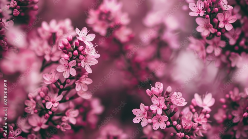  A tight shot of several small pink blooms against a softly blurred backdrop of pink flowers