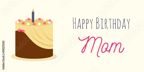 Happy Birthday mom typography card