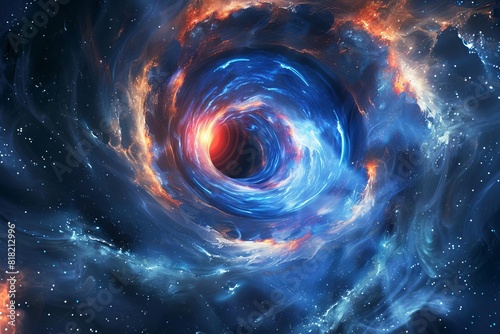 explosive galactic cosmic wormhole in space ethereal digital art