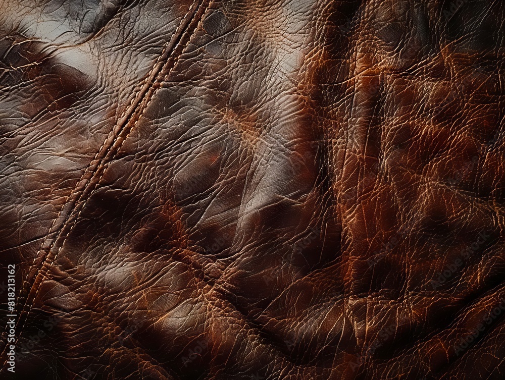 A close up of a brown leather texture. A close up of a brown leather texture.