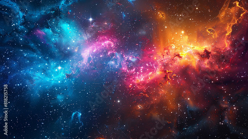 Galactic Background with Sumptuous Colors Explore the Breathtaking Beauty of Nebulas in Stunning Astrophotography