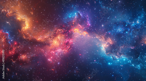 Galactic Background with Sumptuous Colors Explore the Breathtaking Beauty of Nebulas in Stunning Astrophotography