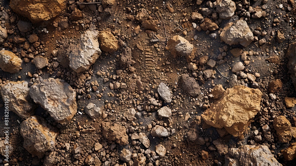 A close up of dirt and rocks. A close up of dirt and rocks.
