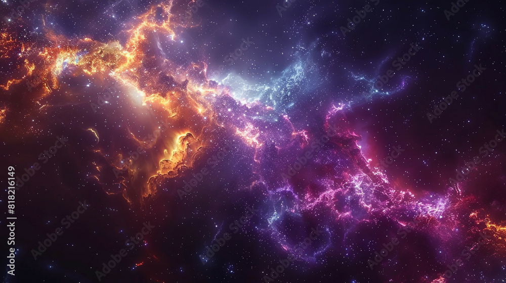 Galactic Background with Sumptuous Colors Explore the Breathtaking Beauty of Nebulas in Stunning Astrophotography