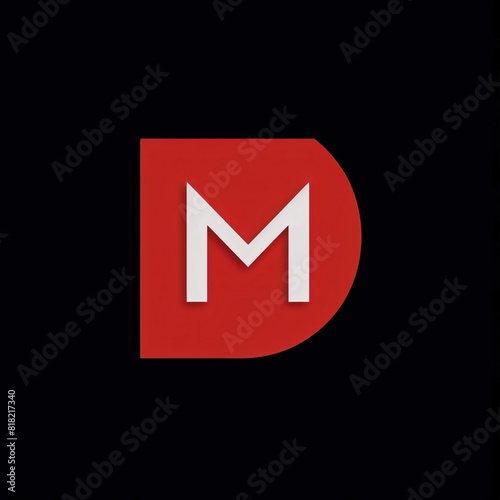 Letter M logo icon design template elements with red and white color.