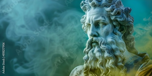 Poseidon Greek sea god one of three Olympian gods with Zeus. Concept Greek Mythology, Poseidon, Olympian Gods, God of the Sea, Zeus photo