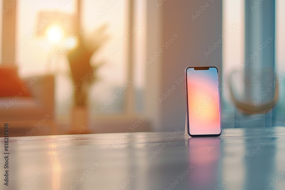 A person giving a webinar from a minimalist, stylish living room, large screen behind showing slides.