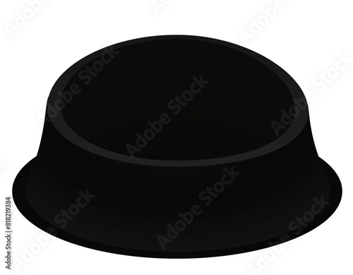 Black pet bowl. vector illustration