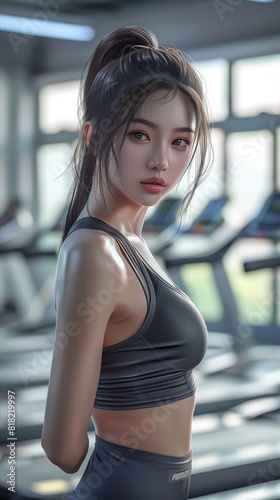 Young Woman in Activewear Exercising at the Gym Free Download Young Woman in Activewear Exercising at the Gym - GFXLoad