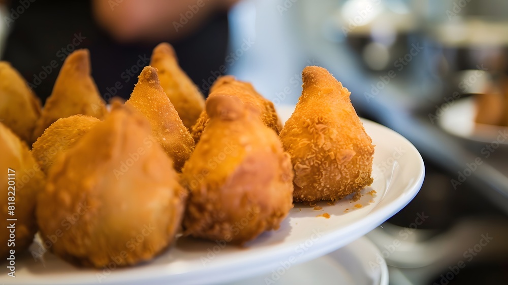 Coxinha - crispy, deep-fried dough filled with chicken Coxinha - crispy, deep-fried dough filled with chicken