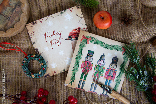 Frohes Fest und Frohe Weihnachten auf Weihnachtskarten - Weihnachtsgrüße vom Nußknacker