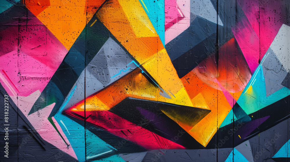 Fototapeta premium Neon graffiti art on an urban wall