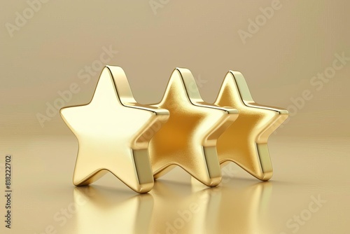 golden fivestar rating for exceptional service quality customer satisfaction survey 3d rendering photo