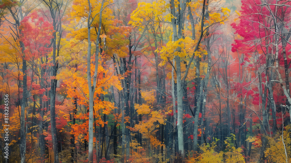 Autumn leaves in the forest
