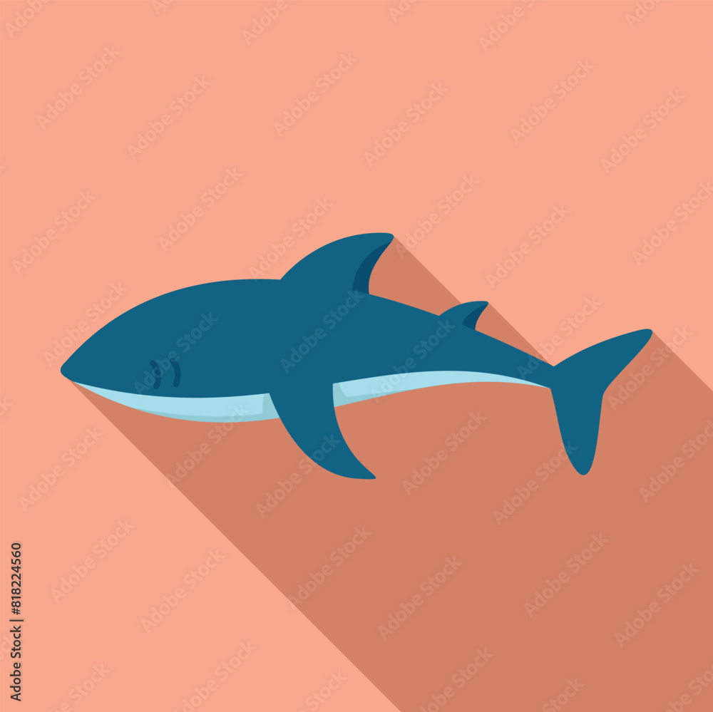 Flat design vector of a cute cartoon shark on a pastel background, ideal for children content Flat design vector of a cute cartoon shark on a pastel background, ideal for children content