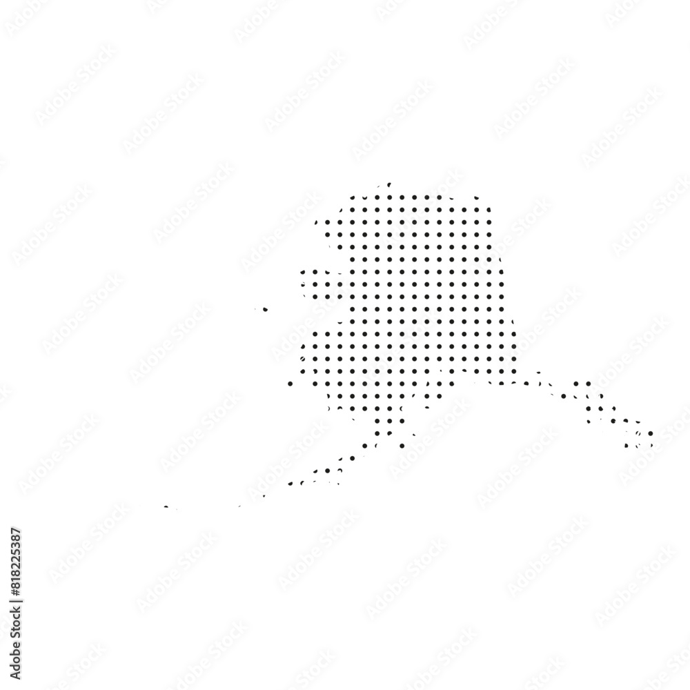 Alaska is shown in a black and white photo