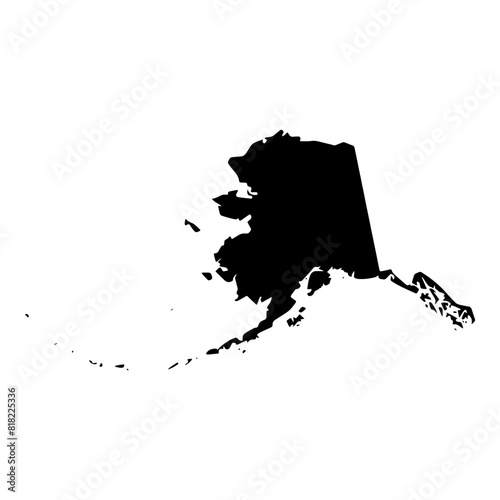 Alaska is shown in black and white