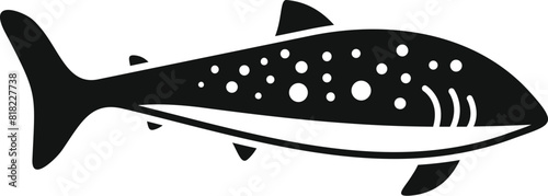 Photography Black and white illustration of a fish with spots, suitable for various designs