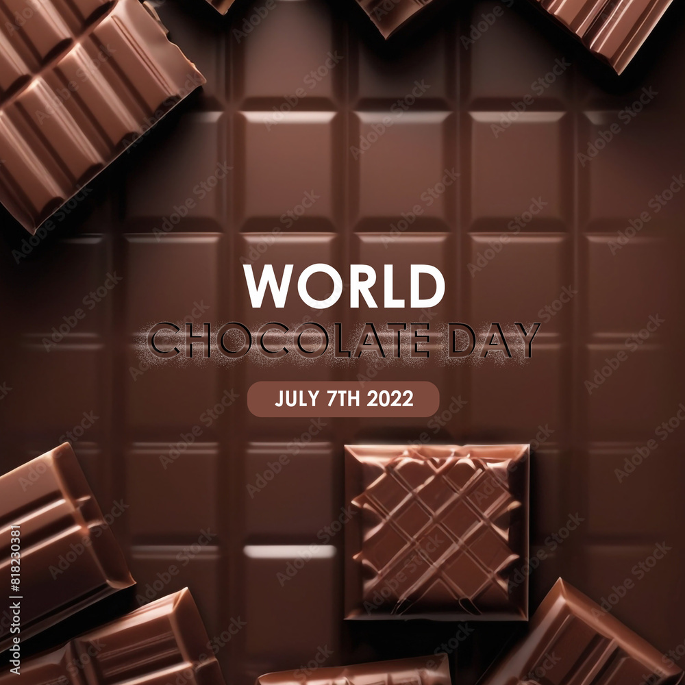 Realistic world chocolate day background