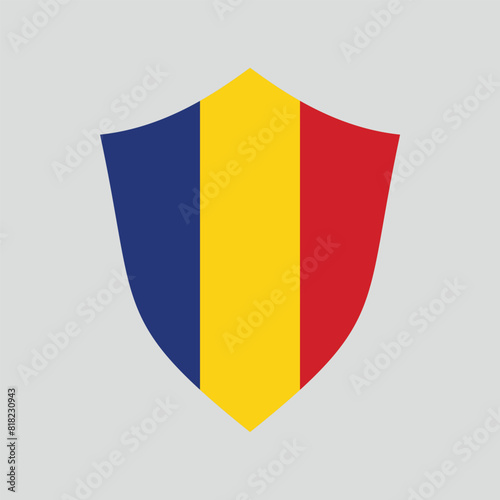 Free Download Romania Flag in Shield Shape Frame - GFXLoad