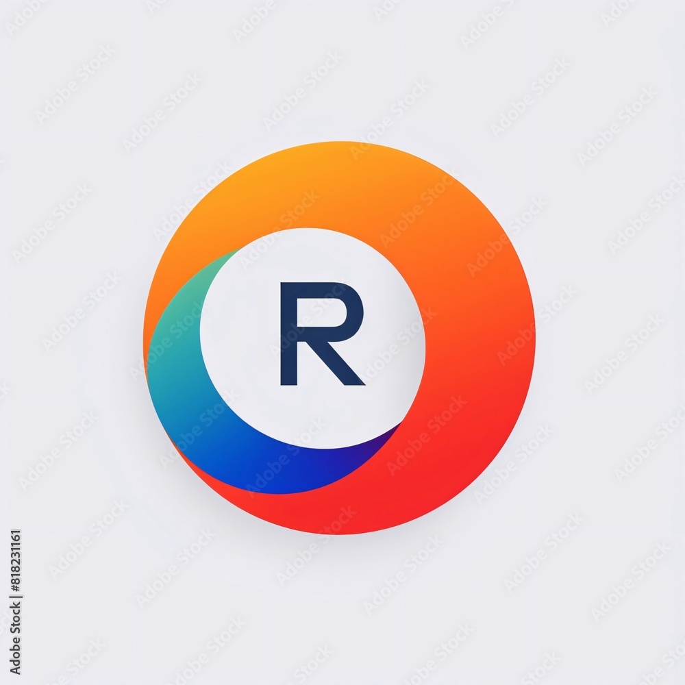 Letter R logo icon design template elements. Vector illustration. Blue, orange, yellow colors Letter R logo icon design template elements. Vector illustration. Blue, orange, yellow colors