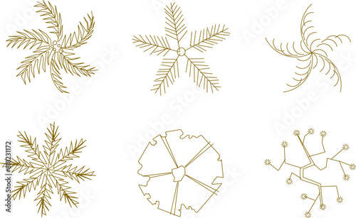 Vector illustration sketch of tree plant logo icon design seen from above for completeness of the plan