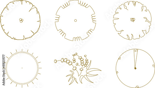 Vector illustration sketch of tree plant logo icon design seen from above for completeness of the plan photo