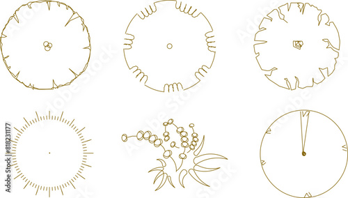 Vector illustration sketch of tree plant logo icon design seen from above for completeness of the plan