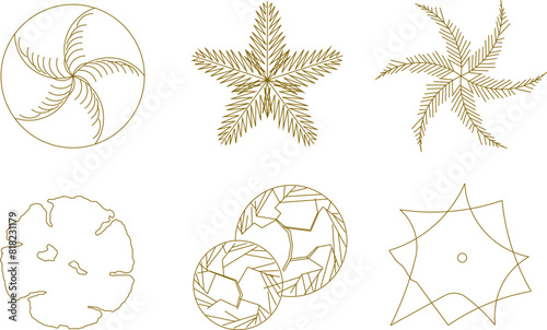 Vector illustration sketch of tree plant logo icon design seen from above for completeness of the plan