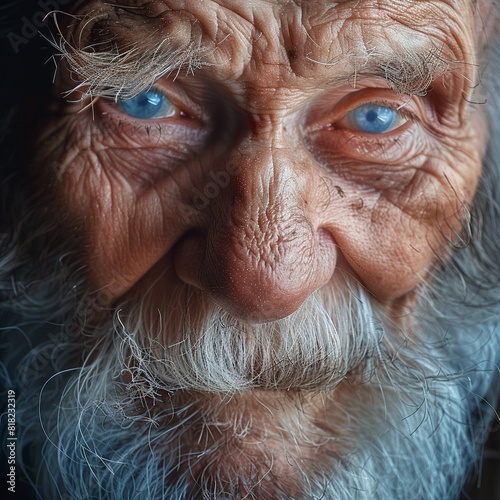 Elderly man's face with a deep, contemplative gaze. Ideal for themes of wisdom, experience, and the passage of time.